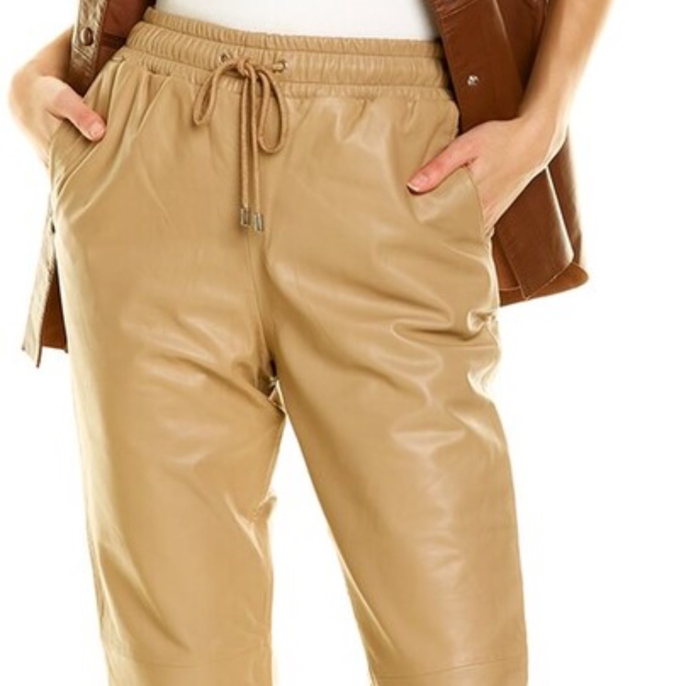 Walter Baker Minh lambskin leather cropped jogger